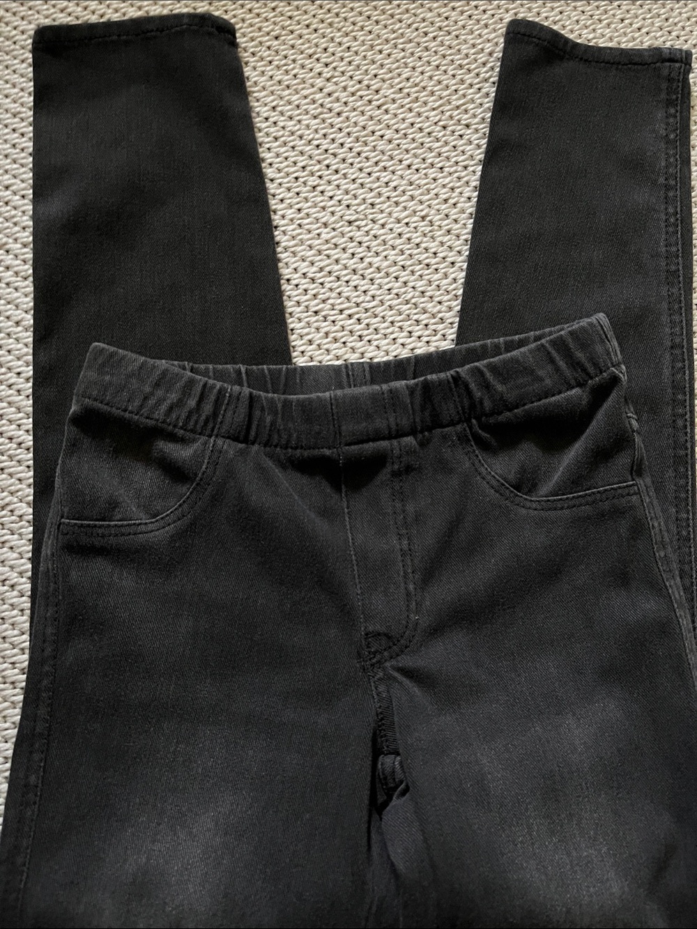 Leggings girls new size 8-9Y H&M black 65% cotton 29% polyester 6% elastane - Picture 1 of 1